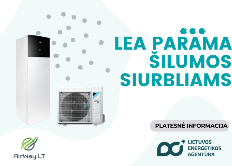 LEA parama šilumos siurbliams