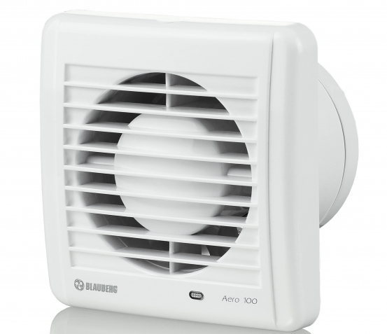 Ventiliatorius Blauberg AERO100H su drėgmės matuokliu, laikmačiu, atbuliniu vožtuvu