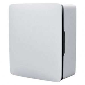 Išcentrinis Blauberg QUBIT-E55/110TH 2-jų  greičių ventiliatorius su laikmačiu, drėgmės davikliu ir atbuliniu vožtuvu.