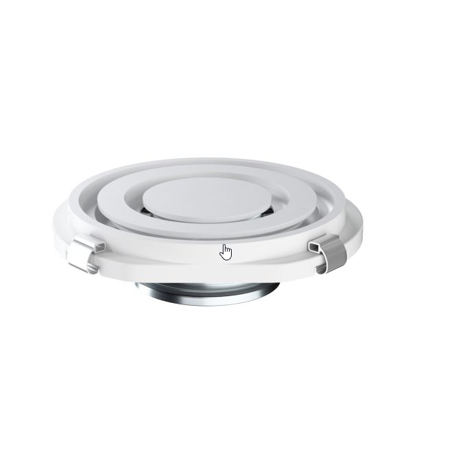 PCIRCLE2002 PERFORMANCE CIRCLE su COANDA efektu, 2 plyšiai, pajungimas 200mm, apvalus