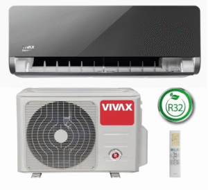 Oro kondicionierius oras – oras VIVAX H+ design ACP-12CH35AEHI+ R32 Grey Mirror, šildymas iki -25C, 3,5 kW