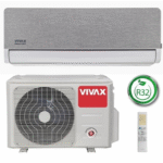 Oro kondicionierius oras – oras VIVAX H+ design ACP-12CH35AEHI+ R32 Silver/ Gold, šildymas iki -25C, 3,5 kW