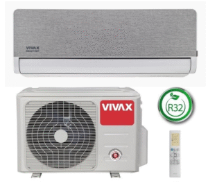 Oro kondicionierius oras – oras VIVAX H+ design ACP-12CH35AEHI+ R32 Silver/ Gold, šildymas iki -25C, 3,5 kW