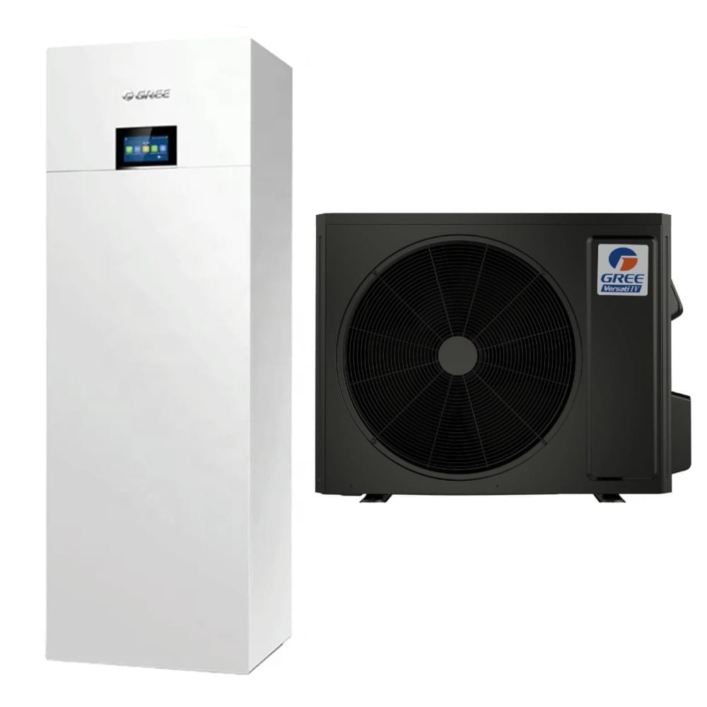 GREE oras-vanduo šilumos siurblys VERSATI IV DUO GRS-CQ8.0PDG/NHH3-E(I) + GRS-CQ8.0PD/NHH3-E(O) 8,3 kW (su integruotu 185l talpos boileriu)