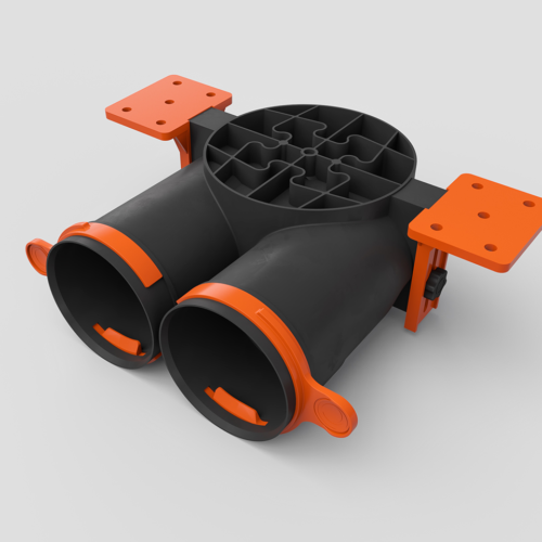 Antistatinė ERGOVENT AERO-PRO difuzoriaus dėžutė SLIM BOX 2x75 (125mm-2x75mm)