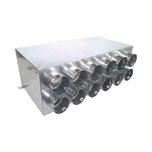 Oro paskirstymo  izoliuotas kolektorius 12x75-200 su srauto paskirstymo pertvaromis