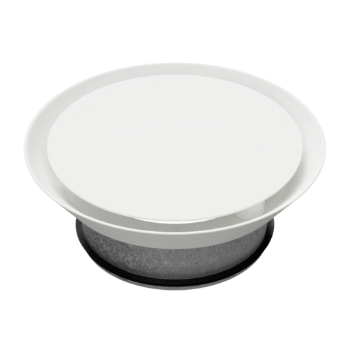 DRS 125 difuzorius įtempiamoms luboms; pajungimo diametras 125 mm, korpuso išoriniai matmenys: 201 x 201 mm.