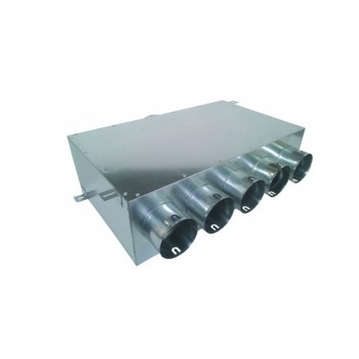 H125-5x75 izol. k kolektorinė dėžė su pertvaromis; pajungimas iš galo 125 mm į 5x75 mm; cinkas