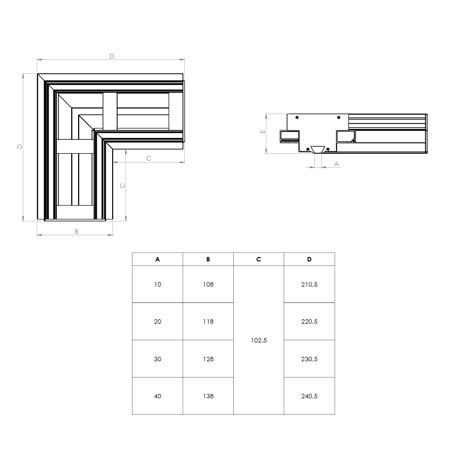 Linea+Box 1000-75/90-10; coanda efektas; akustinė pajungimo dėžė; 500 mm ilgio, 10 mm plyšys, 1000 mm ilgio, 10 mm plyšys, d90(75)x4 pajungimas - Image 6