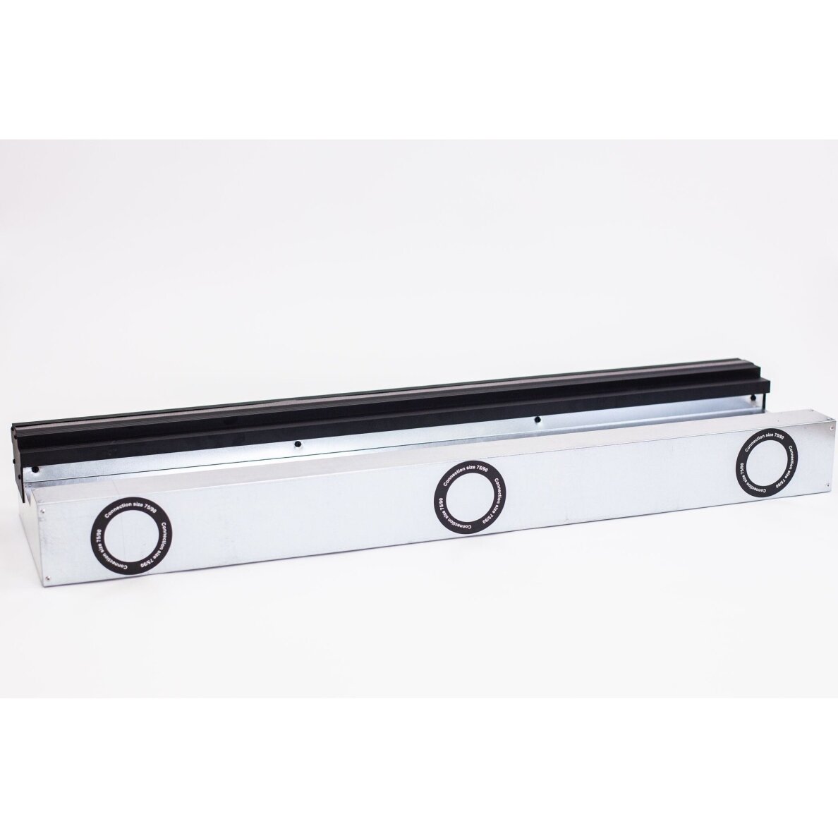 Linea+SlimBox 1000-75/90-20; mažo aukščio pajungimo dėže, coanda efektas; 1000 mm ilgio, 20 mm plyšys, d90(75)x4 pajung. - Image 2